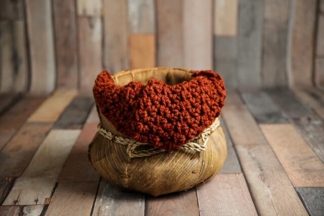 Chunky Spice Orange Baby Blanket Newborn Photography Prop - image 1