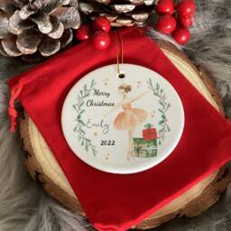 Personalised Fairy Christmas Santa Sack, Custom Nutcracker Stocking, Holiday Linen Gift Bag - thumbnail 3