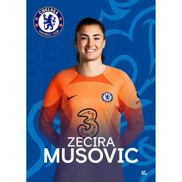 Chelsea Women Fc Musovic 22/23 Headshot Poster - Officially Licensed Product A3/A4