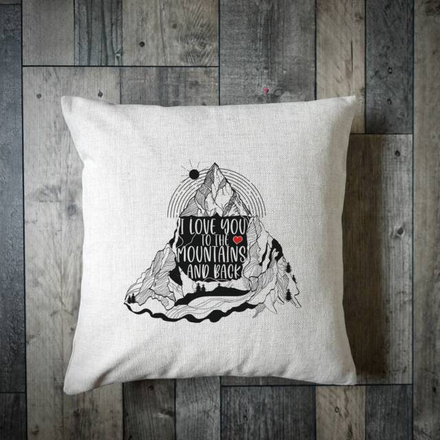 I Love You To The Mountains & Back Cushion - Camper Climber Hiking Valentine's Gift Vanlife - image 1