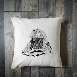 I Love You To The Mountains & Back Cushion - Camper Climber Hiking Valentine's Gift Vanlife - thumbnail 1