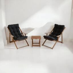 Premium Wooden Patio Chair With Armrest, Adjustable Garden Sun Lounger, Comfortable Outdoor Deck Chair, Balcony Foldable - thumbnail 4