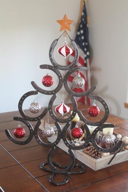 Horseshoe Christmas Tree Lucky, Gifts, Rustic Holiday Decor, Rancher Cowboy Horse Lover, Western Cowgirl Gift - image 1