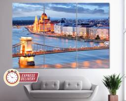 Budapest Skyline, Canvas, Wall Art, Photo, Print, Poster, Hungary Hungarian Gift - thumbnail 1