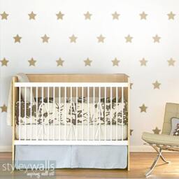 Stars Wall Decal, Sticker, Nursery Large For Baby Room Decor, Kids Decor - 30 Stars - thumbnail 2