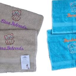 Towel Set Cat Embroidered With Name 3 Pieces - thumbnail 4