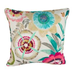 Harlequin - Komovi Azalea/Fern Lagoon Joyful Floral Self-Piped Cushion Cover Throw Pillow Handmade Designer Home Decor - thumbnail 2