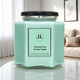 Christmas Tree Soy Wax Natural Scented Candle, Winter Candles, Festive Gift Strong Smelling - thumbnail 2