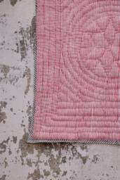 Handmade Block Print Baby Quilt Red & Cream Stripes, Personalized Cotton Blanket - thumbnail 1