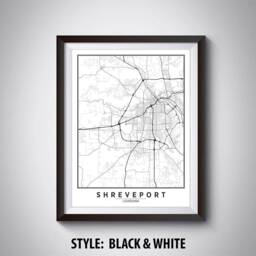 Shreveport La Map Art Print Vintage Style Travel Poster - thumbnail 2