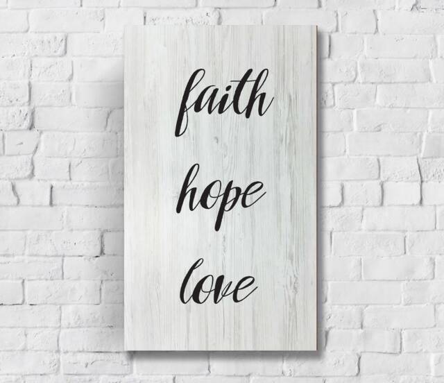 Faith Hope Love Wood Sign Rustic Farmhouse Wall Decor - image 1