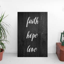Faith Hope Love Wood Sign Rustic Farmhouse Wall Decor - thumbnail 2
