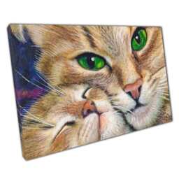 Adorable Feline Family Cuddle Detailed Cat & Kitten Painting Canvas Print For Home Decor - thumbnail 1