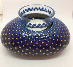"Mandalastein Tea Light Holder ""Night Blue" - thumbnail 1