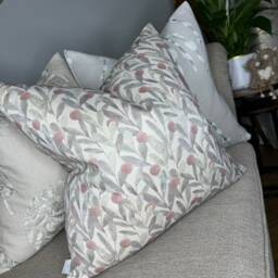 Decorative Pillow Cover Leaf Design Cushion Cover, Sanderson Fabric, Purple-Plum Countryside Decor, Sofa Scatter - thumbnail 4