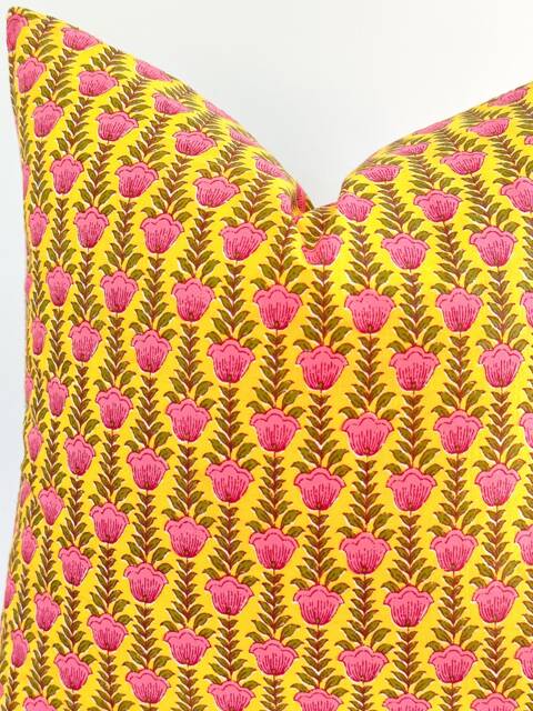 Indian Block Print Pillow Coven , Cotton Voile Hand Mede - image 1