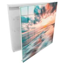 Sunset Wall Mounted Key Cabinet, Orange Box For Home, Photographic Landscapes, Lovers Of Nature & Peace - thumbnail 2