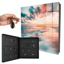 Sunset Wall Mounted Key Cabinet, Orange Box For Home, Photographic Landscapes, Lovers Of Nature & Peace