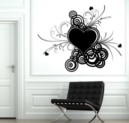 Wall Vinyl Decal Abstract Arts Valentine Day Symbol Design With Heart Living Room Decor 2664Dn - thumbnail 1