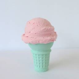 Fake Ice Cream Single Scoop Pink, Flat Cone Color Choice - thumbnail 2