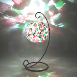 Christmas Abstract Candle Holder Hand-Painted Mantel Decor - thumbnail 1