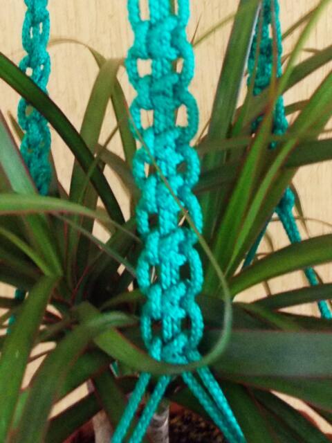 Green Strong Macrame Plant Hanger 36 Inches 3mm Hanging Planter - image 1