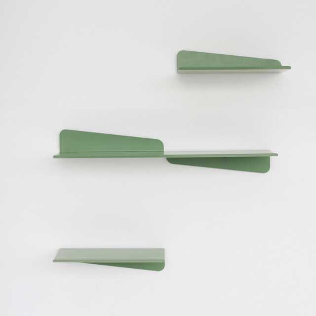 Metal Floating Wall Shelves Set Of 3, Minimalist Bent Metal Set, Modern Mounted Shelves, Handmade Furniture - image 1