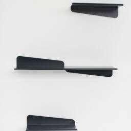 Metal Floating Wall Shelves Set Of 3, Minimalist Bent Metal Set, Modern Mounted Shelves, Handmade Furniture - thumbnail 3