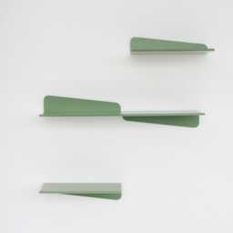 Metal Floating Wall Shelves Set Of 3, Minimalist Bent Metal Set, Modern Mounted Shelves, Handmade Furniture - thumbnail 1