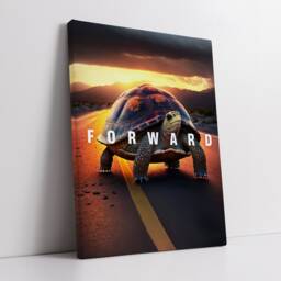 Forward Turtle Quote Animal Hustle Motivational Inspirational, Framed Canvas Wall Art Poster Print, Home Office & Room Decor, Gift Idea - thumbnail 3
