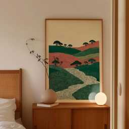 Abstract Landscape Poster, Rolling Hills Art Print, Minimal Nature Illustration - thumbnail 2