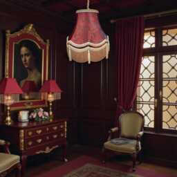 Burgundy Red Paisley Fabric Lampshade Handmade in The UK For Table & Floor Standard Lamp Shades, Ceiling Lights, Clip On Wall Lights - thumbnail 3