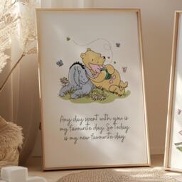 2x Winnie The Pooh Nursery Prints, Wall Art, Bear Baby Child Kids Decor, Room Eeyore & Piglet Posters - thumbnail 3