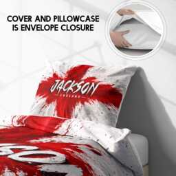 Personalised Name Paint England Flag Single Duvet Cover Three Lions Football Supporter Bedding St Georges Cross Sport Fan Bedroom Decor Gift - thumbnail 3