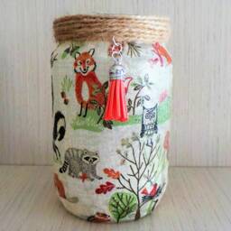Light Jar Woodland Animals Decoupage Glass Lantern - thumbnail 4