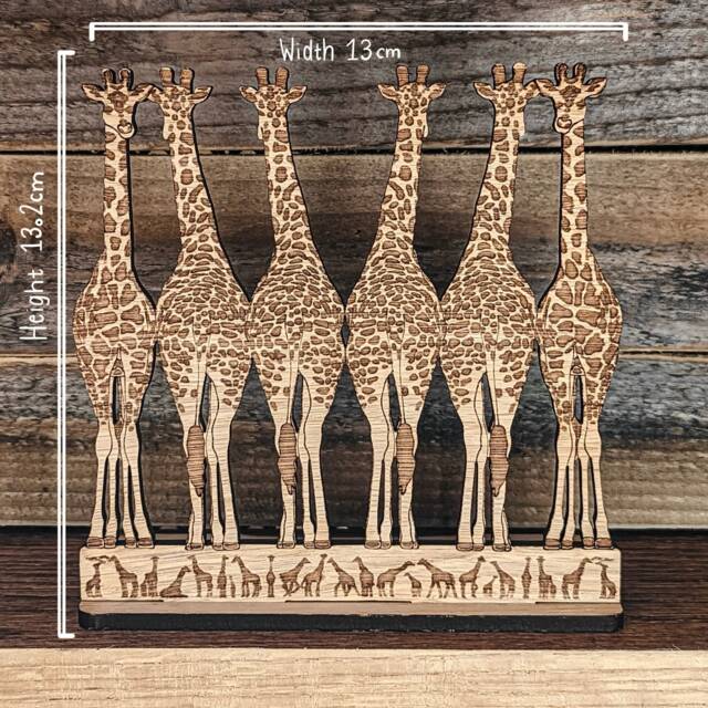 Large Giraffes Wooden Tealight Candle Holders - image 1