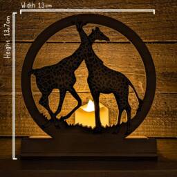 Large Giraffes Wooden Tealight Candle Holders - thumbnail 4