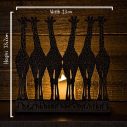 Large Giraffes Wooden Tealight Candle Holders - thumbnail 3