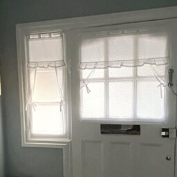 Shabby Chic Ruffle Blind For Curtain Rod - Made To Measure Voile Blinds With Loops/Tunnel Velcro Rustic Vintage - thumbnail 2