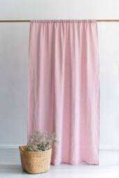 Natural Linen Dusty Pink Color Curtains/Custom Rod Pocket Rustic Blinds Curtains/ Curtains&window Treatments