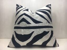 Ikat Velvet Pillow Cover, Handwoven Silk Blend, Decorative Accent - 20x20 - thumbnail 1