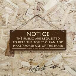 Notice Public Toilet Gwr - Vintage Worn Rusty Look Print Train Station Replica Shabby Chic Bathroom - thumbnail 2