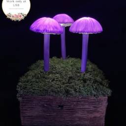 Purple Glow Mushroom Lamp Gothic Fantasy Led Night Light - thumbnail 2
