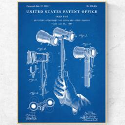 1888 Opera Glasses Patent Print Theatrical Invention Blueprint Poster, Vintage Wall Art - thumbnail 3