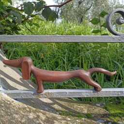 Dog Sculpture From Wood Dachshund Wood Dog Figurine Boho Art - thumbnail 4