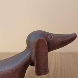 Dog Sculpture From Wood Dachshund Wood Dog Figurine Boho Art - thumbnail 3