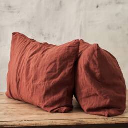 Linen Pillowcase Set Envelope Pillow Covers, Wrinkled Texture - thumbnail 2
