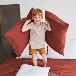 Linen Pillowcase Set Envelope Pillow Covers, Wrinkled Texture - thumbnail 3