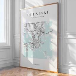 Helsinki City Map Print, Home Decor, Wall Art, Poster, Framed - thumbnail 1