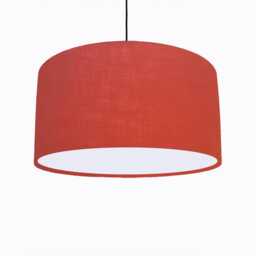 Burnt Orange Lampshade in Linen With White Lining, Textured Large Plain Ceiling Lightshade - thumbnail 1